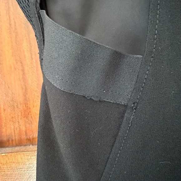 Helmut Lang Black Compress Mesh Trim Cutout Twill Sleeveless Dress - Picture 5 of 8